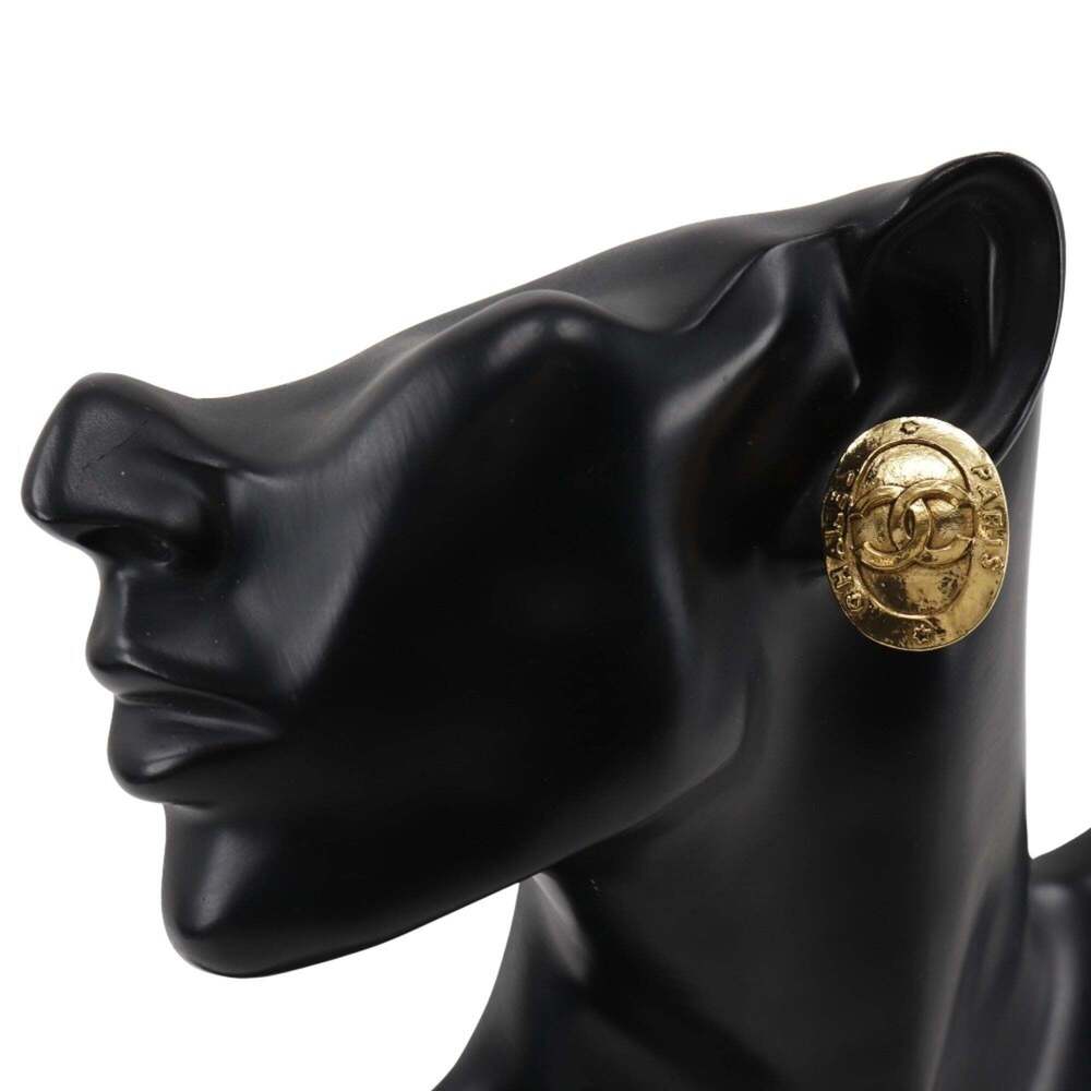 CHANEL Authentic Gold Logo Earrings - Picture 2 of 7